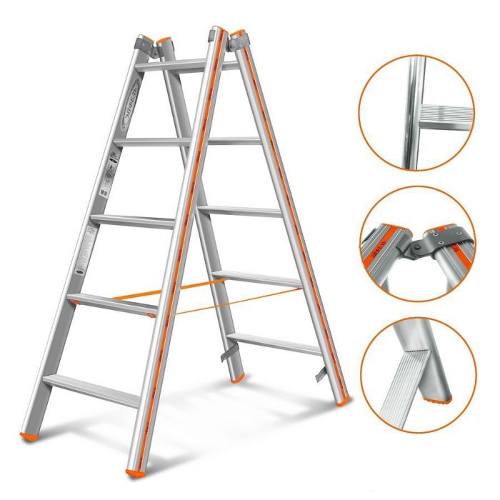  Двухсекционная лестница-стремянка Эйфель Комфорт-Профи 205