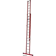 Выдвижная диэлектрическая лестница (стекловолокно/алюминий) Krause 2х8 ступеней 815699