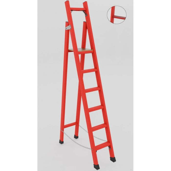 ССС-1,9А диэлектрическая стремянка с симметричной опорой, абразивное покрытие ступеней, h=1900мм, h рабочей площадки=1000мм, ступ.3