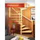  Деревянная межэтажная лестница ЛЕС-10 левозаходная 360 градусов