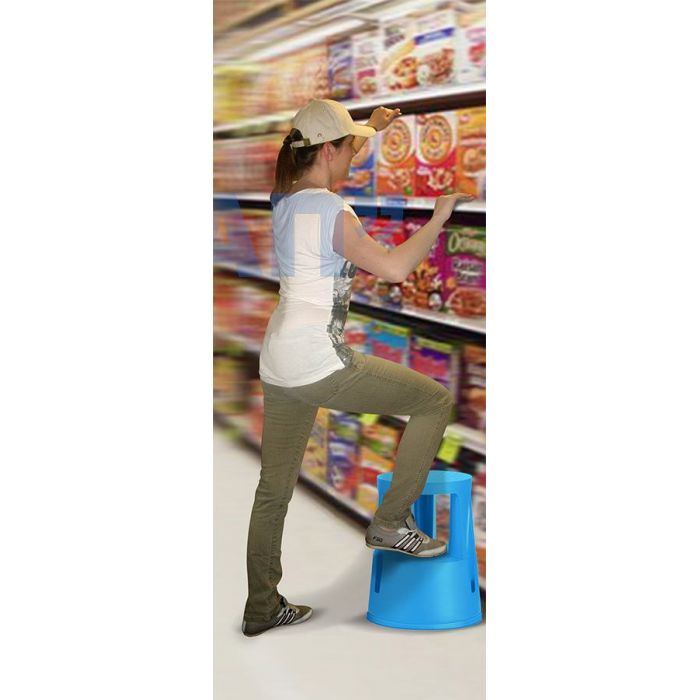  Пластиковый табурет-стремянка на роликах черный