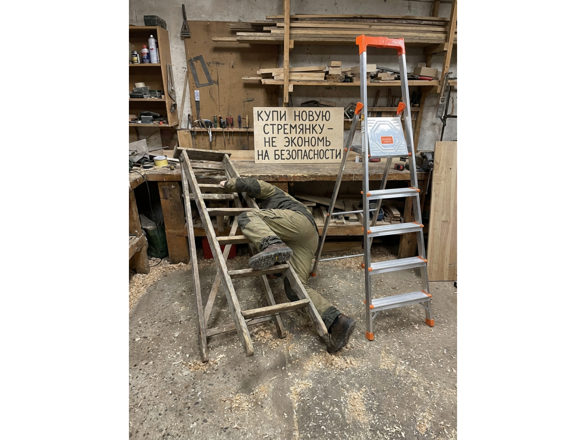 Безопасность при работе на стремянках.