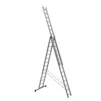 Трехсекционная лестница Alumet 3х14 алюминиевая 5314