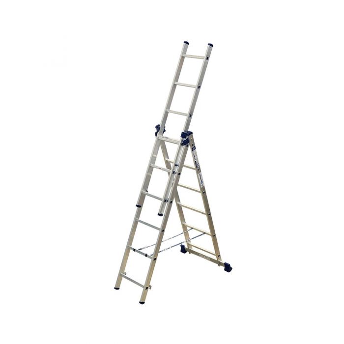 Трехсекционная лестница Alumet 3х6 алюминиевая 5306