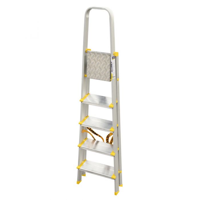 Стремянка с анодированным покрытием Alumet серии AS 5 широких ступеней