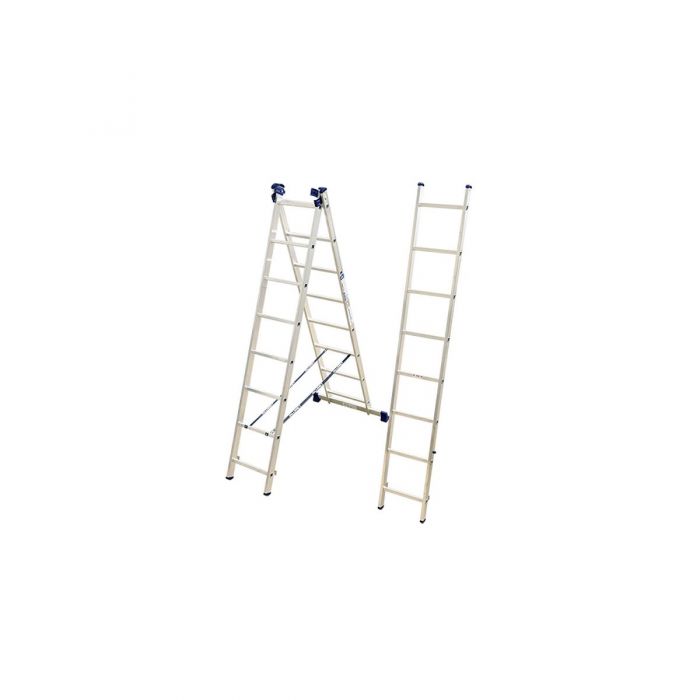 Трехсекционная лестница Alumet 3х8 алюминиевая 5308