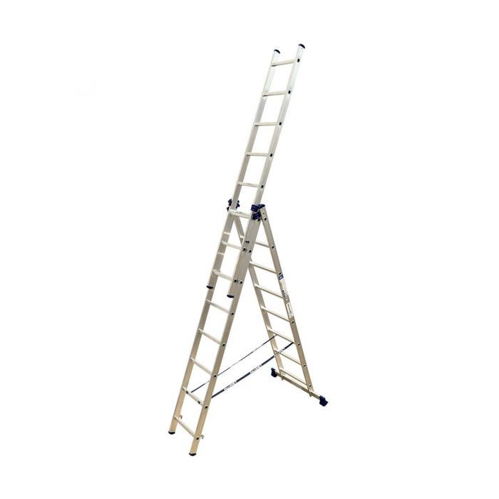 Трехсекционная лестница Alumet 3х8 алюминиевая 5308