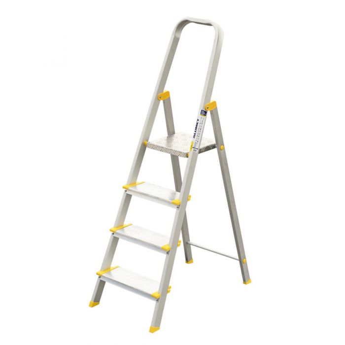 Стремянка с анодированным покрытием Alumet серии AS 4 широкие ступени