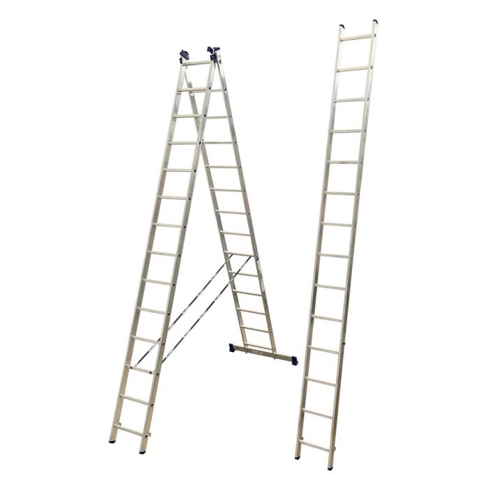 Трехсекционная лестница Alumet 3х14 алюминиевая 5314