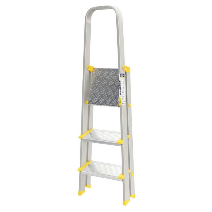 Стремянка с анодированным покрытием Alumet серии AS 3 широкие ступени