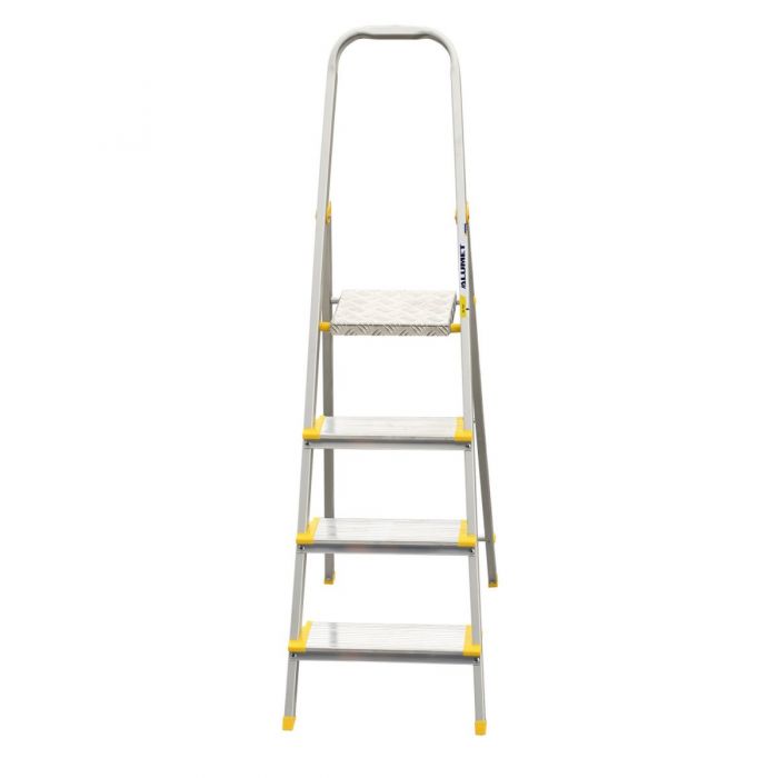 Стремянка с анодированным покрытием Alumet серии AS 4 широкие ступени
