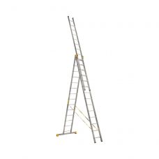 Лестница Alumet 3х14 ПРОФИ трехсекционные алюминиевые 9314