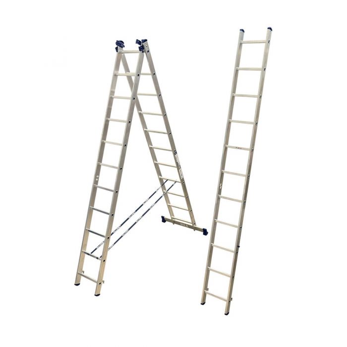 Трехсекционная лестница Alumet 3х11 алюминиевая 5311