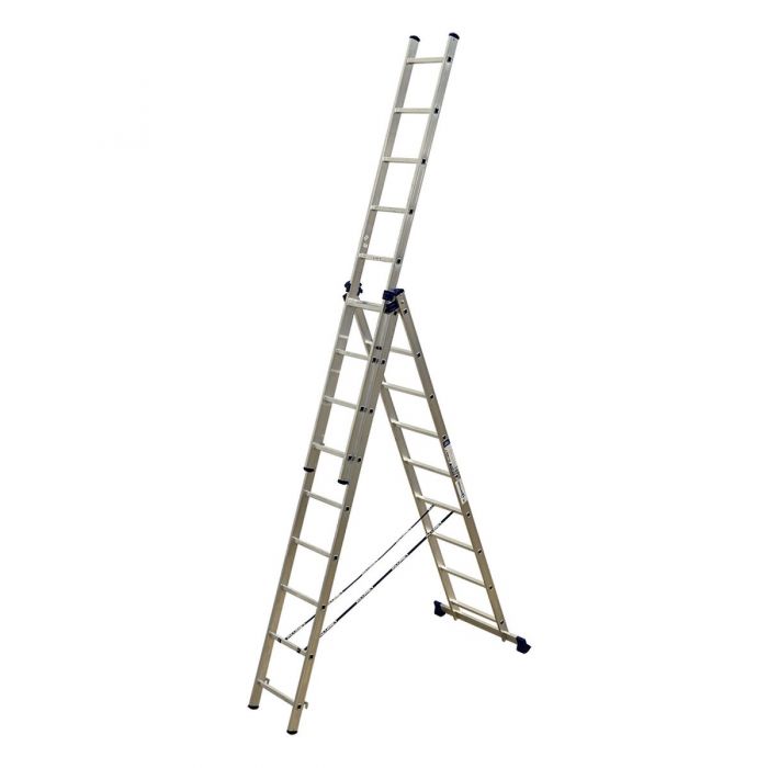 Трехсекционная лестница Alumet 3х9 алюминиевая 5309