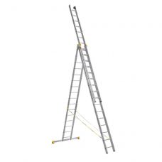 Лестница Alumet 3х16 ПРОФИ трехсекционные алюминиевые 9316