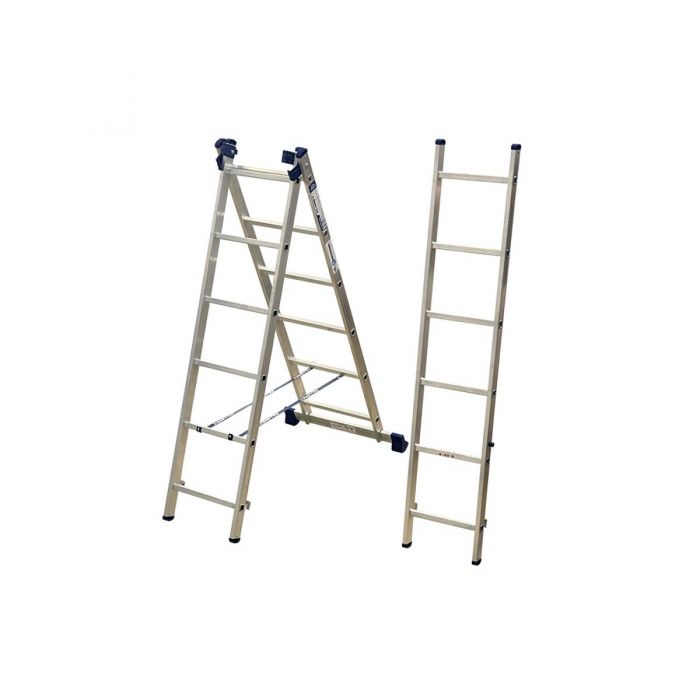 Трехсекционная лестница Alumet 3х6 алюминиевая 5306