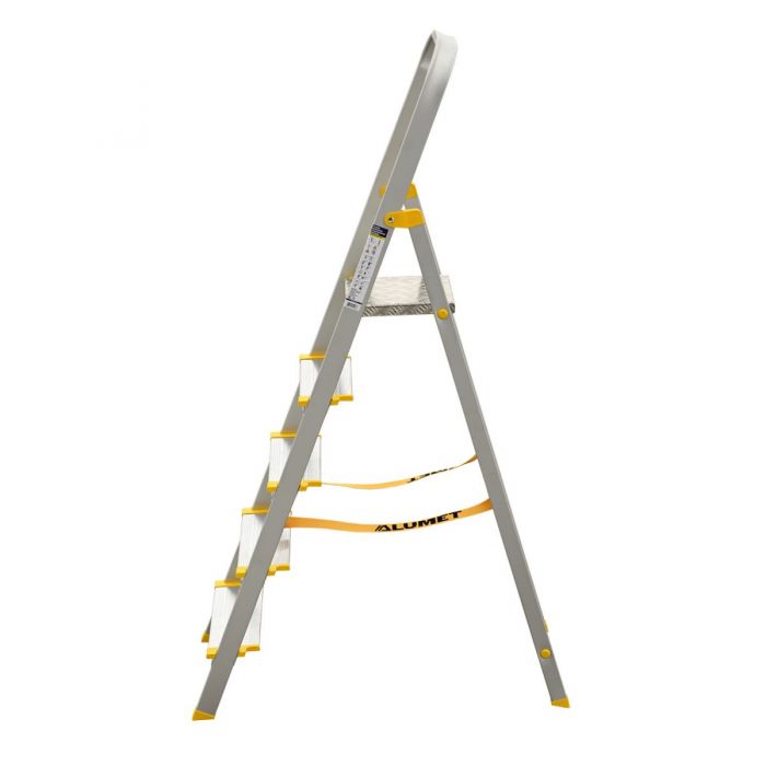 Стремянка с анодированным покрытием Alumet серии AS 5 широких ступеней