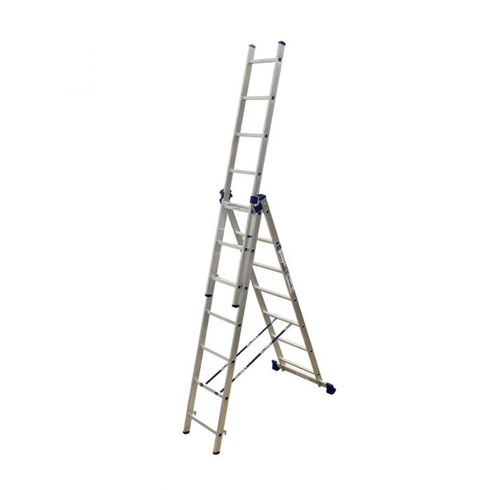 Трехсекционная лестница Alumet 3х7 алюминиевая 5307
