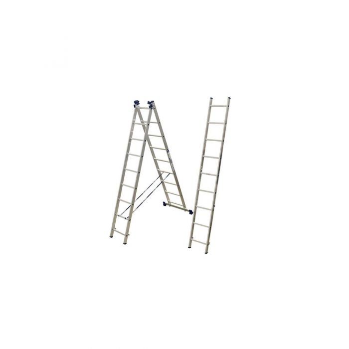 Трехсекционная лестница Alumet 3х9 алюминиевая 5309