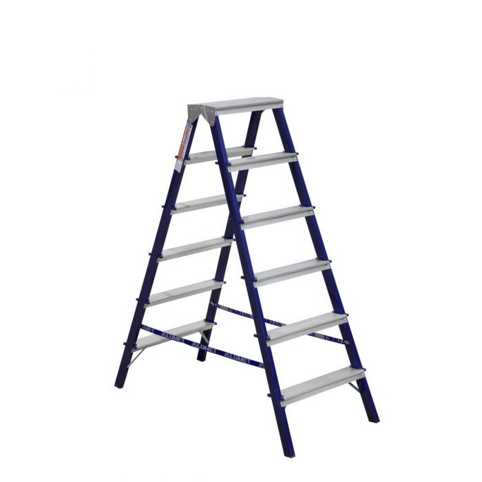 Стальная стремянка Alumet MD 6 ступени двухсторонняя MD8206