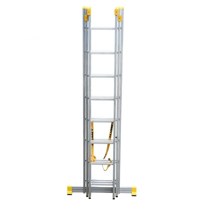 Лестницы Alumet 3х8 ПРОФИ трехсекционные алюминиевые 9308