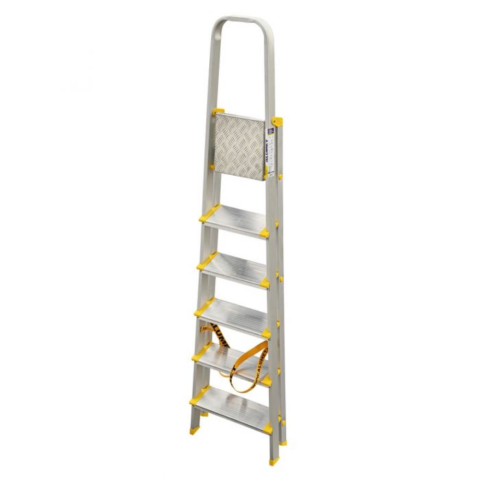 Стремянка с анодированным покрытием Alumet серии AS 6 широких ступеней