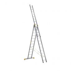 Лестница Alumet 3х12 ПРОФИ трехсекционные алюминиевые 9312