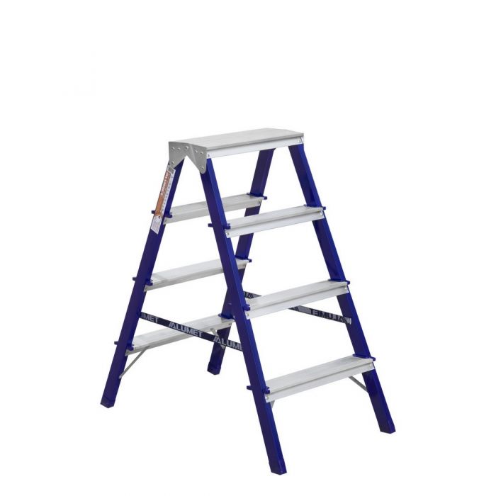 Стальная стремянка Alumet MD 4 ступени двухсторонняя MD8204