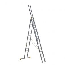 Лестница Alumet 3х18 ПРОФИ трехсекционные алюминиевые 9318