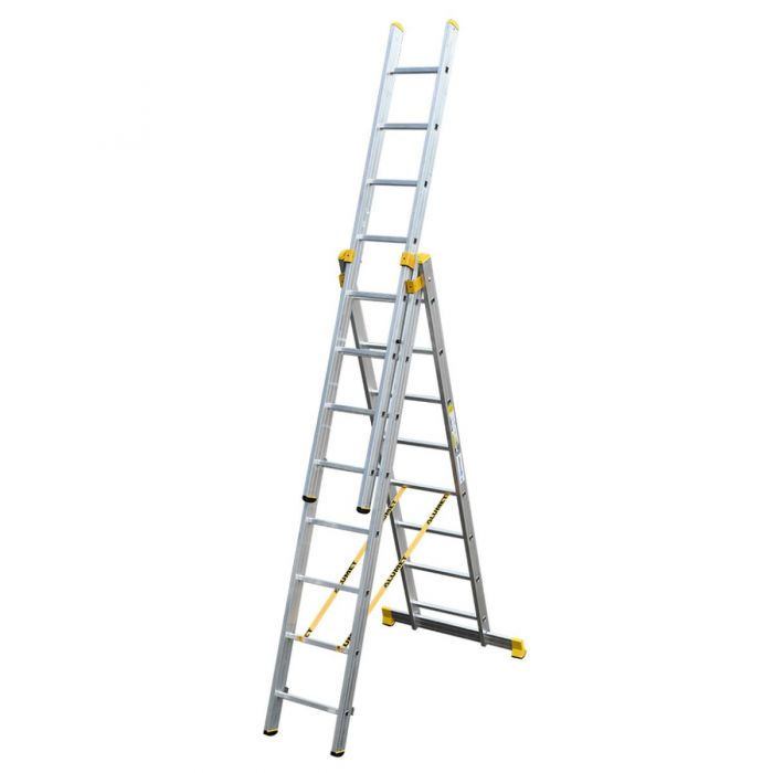 Лестницы Alumet 3х8 ПРОФИ трехсекционные алюминиевые 9308