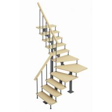 Модульная лестница Фаворит (с поворотом 90 градусов) высота шага 180 мм