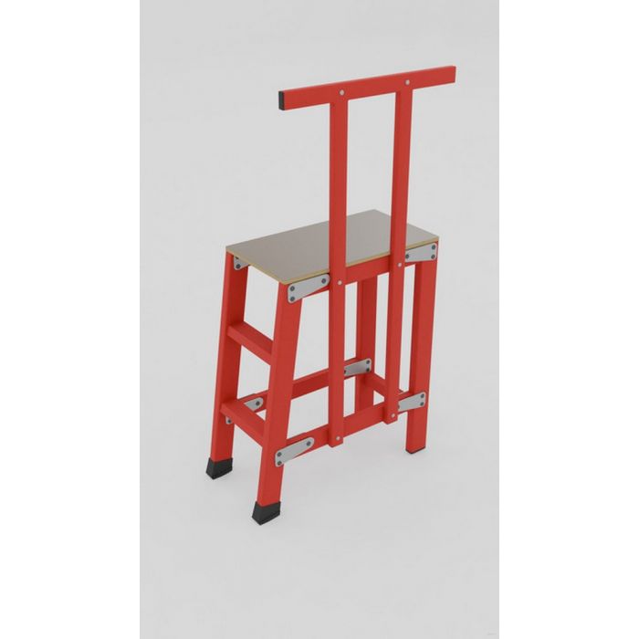 СВП-0,9-ПШ стеклопластиковая с вертикальными опорами подмость h=900мм, поручень, 2 широкие ступени, разборная, площадка 600х600мм