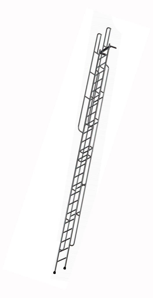  лестницу с поручнями Megal ЛПНА-8,2 приставную алюминиевую